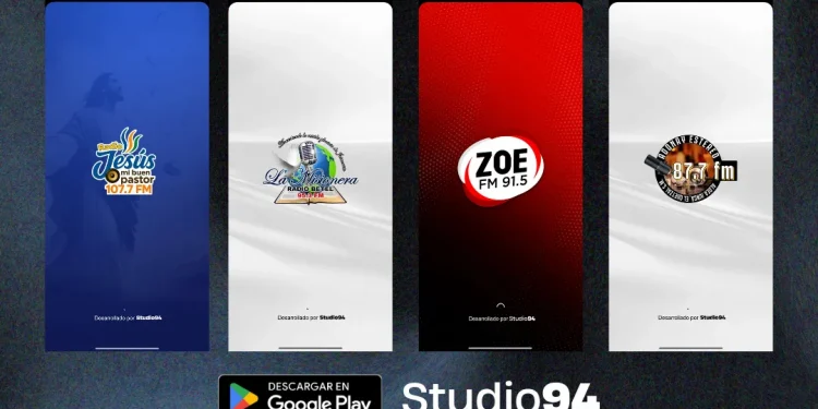 Desarrollo de aplicaciones móviles para radios cristianas gratis por Studio94 ministerio digital que impulsa emisoras evangélicas